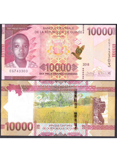 GUINEA 10.000 Francs 2018 Fior di Stampa